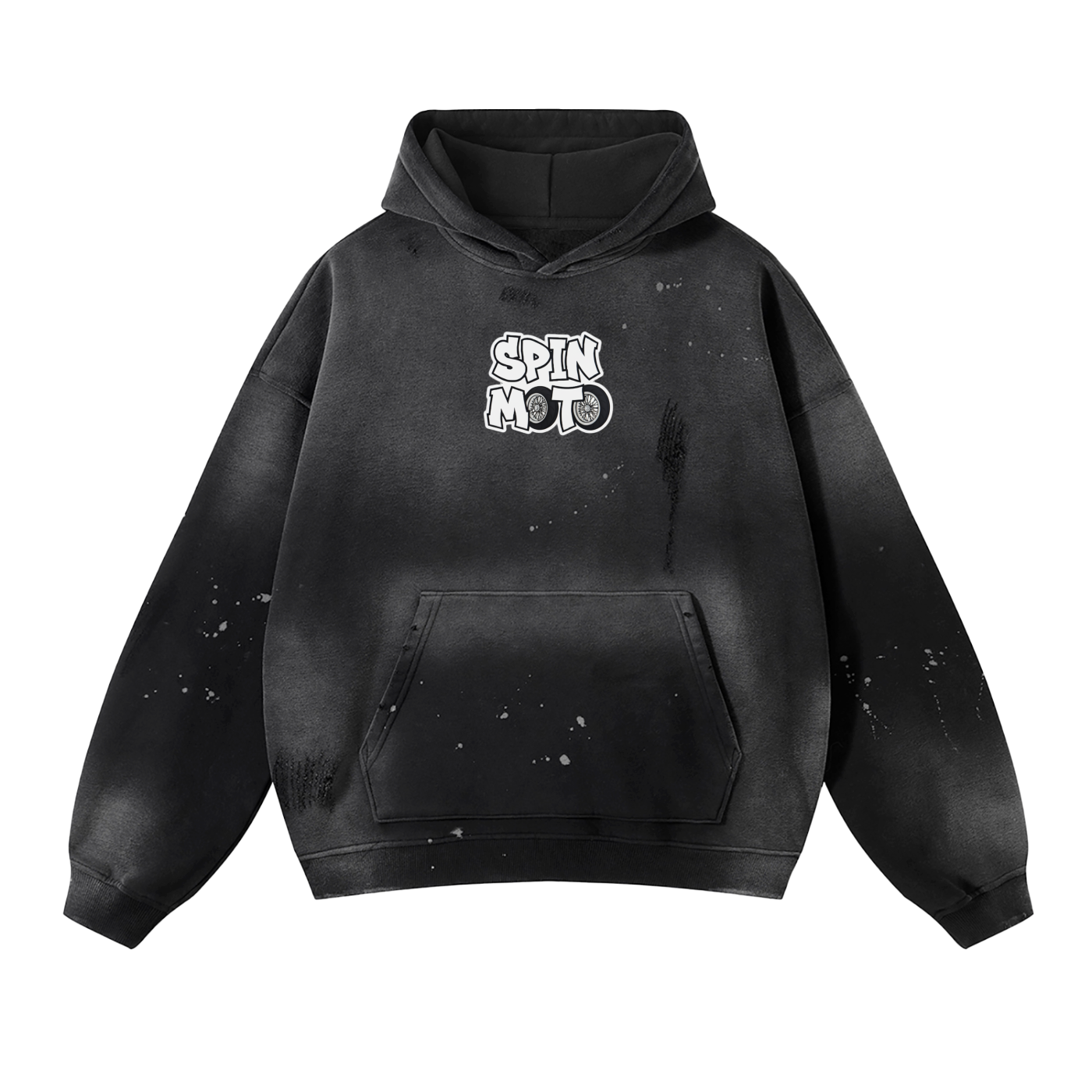 Spin Moto Baggy Hoodie - Black