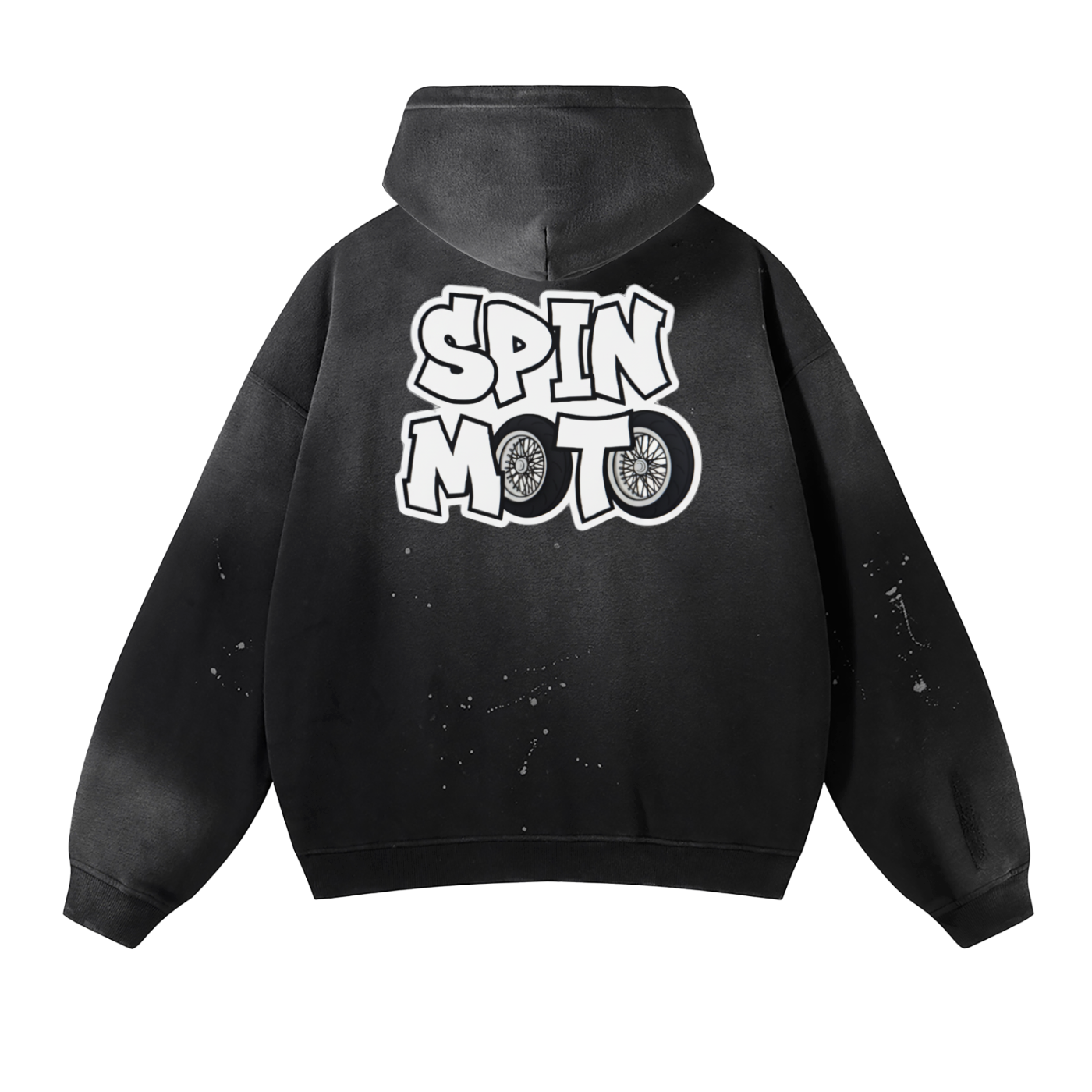 Spin Moto Baggy Hoodie - Black